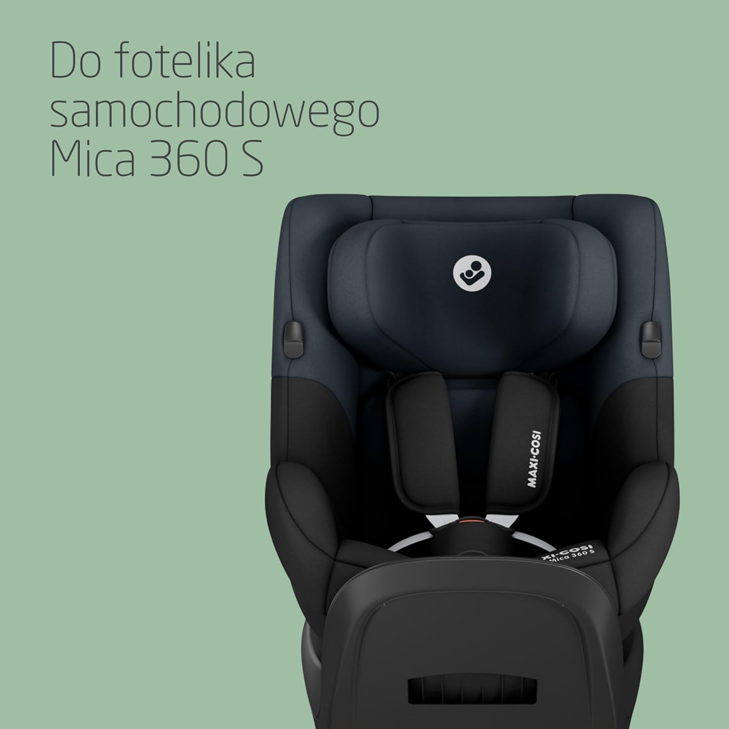 Maxi-Cosi Mica 360 S, Fotelik samochodowy obrotowy 360, 3 miesiące–4 lata (61–105 cm), Obracanie FlexiSpin, 5 pozycji odchylenia, Ochrony G-CELL, Zaczepy na pasy uprzęży Easy-in, Tonal Black