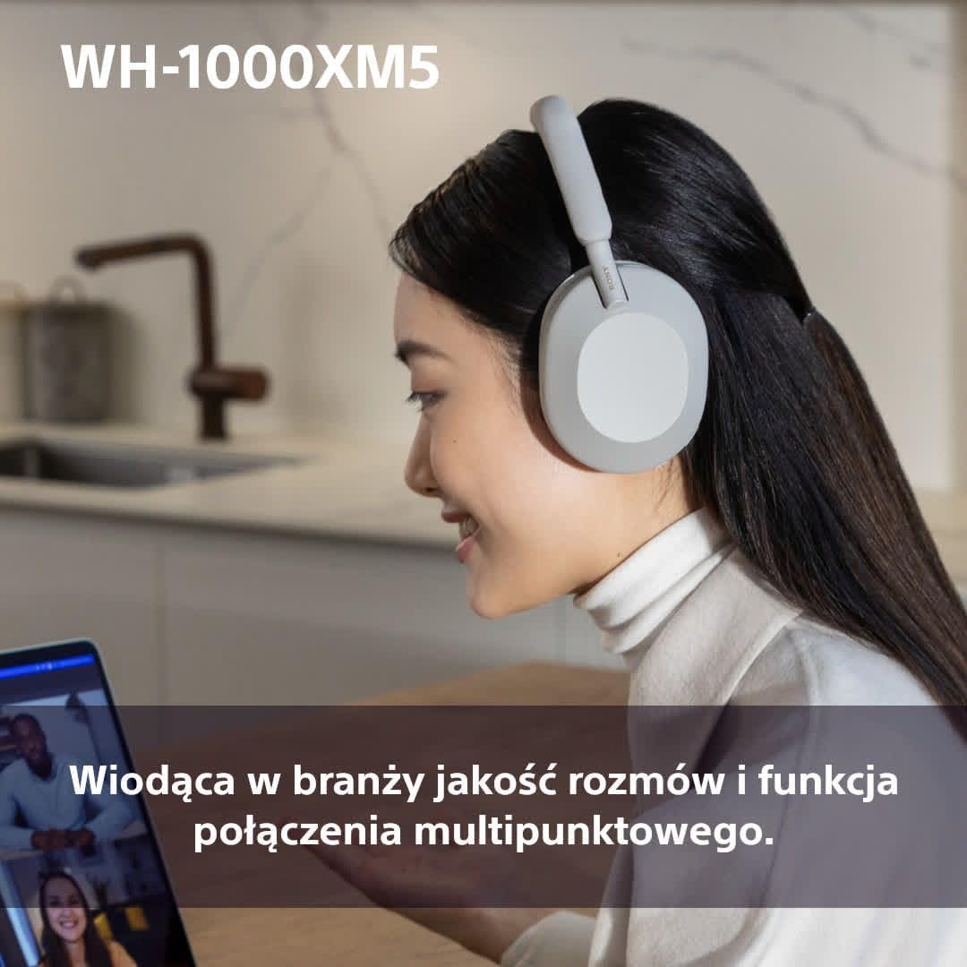 Sony WH-1000XM5 ANC Bezprzewodowe Słuchawki Nausze Z Redukcją Hałasu, Bluetooth, Clear Call Quality, Hi-Res, Do 30H Baterii, Szybkie Ładowanie, Alexa And Google Assistant, Ios And Android - Czarne