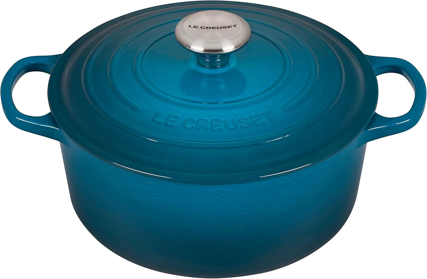 Le Creuset Signature żeliwne naczynie do pieczenia z pokrywką, Ø 26 cm, okrągłe, nadaje się do wszystkich rodzajów kuchenek i kuchenek indukcyjnych, pojemność: 5,3 l, 5,135 kg, kolor czerwony