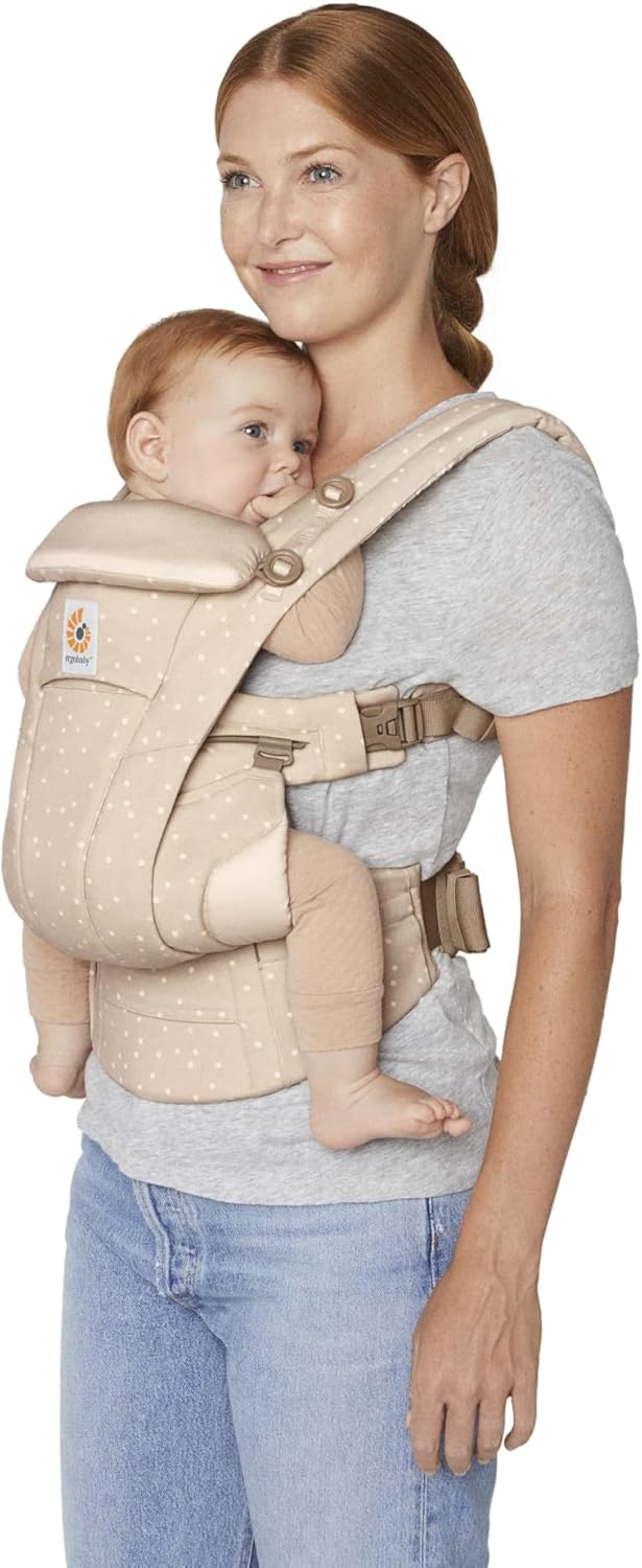 Ergobaby Omni Breeze Nosidełko dla noworodków od urodzenia do 20 kg, 4 pozycje SoftFlex Mesh Ergonomiczne nosidełko dla niemowląt Nosidełko do noszenia na plecach, Graphite Grey
