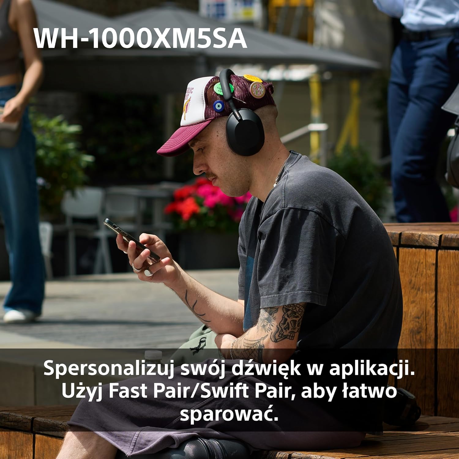 Sony WH-1000XM5 ANC Bezprzewodowe Słuchawki Nausze Z Redukcją Hałasu, Bluetooth, Clear Call Quality, Hi-Res, Do 30H Baterii, Szybkie Ładowanie, Alexa And Google Assistant, Ios And Android - Czarne