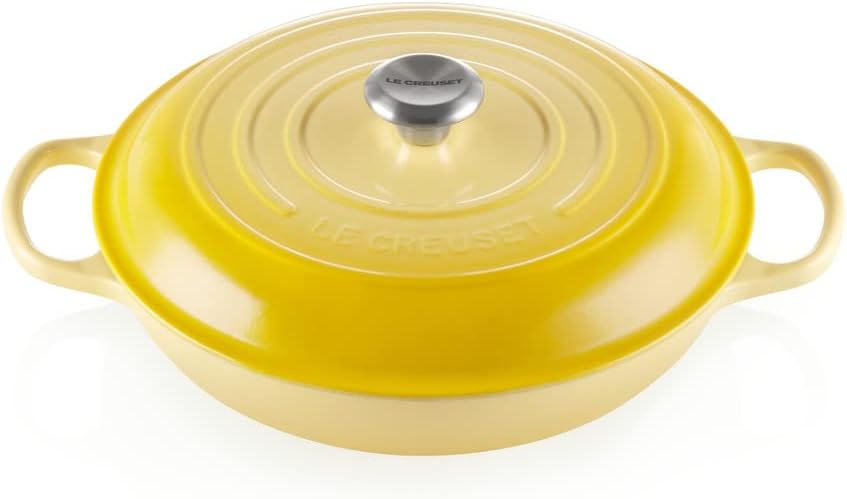 Le Creuset Signature żeliwny garnek Gourmet, okrągły, Ø 30 cm, 3,5 l, do wszystkich rodzajów kuchenek włącznie z indukcyjnymi, 5,55 kg, czerwony piec