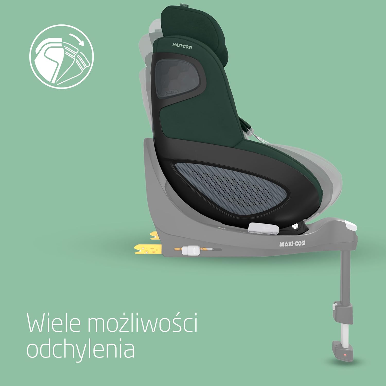 Maxi-Cosi Pearl 360 dla niemowlaka i-Size, Fotelik samochodowy obrotowy 360, od 3 miesięcy do 4 lat (61–105 cm), Obracanie jedną ręką, ClimaFlow, Uprząż z systemem Easy-In, G-CELL, Authentic Graphite
