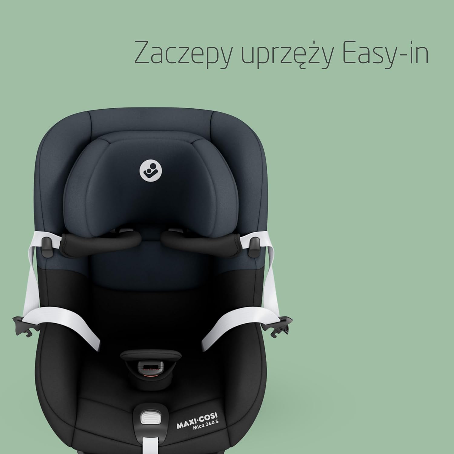 Maxi-Cosi Mica 360 S, Fotelik samochodowy obrotowy 360, 3 miesiące–4 lata (61–105 cm), Obracanie FlexiSpin, 5 pozycji odchylenia, Ochrony G-CELL, Zaczepy na pasy uprzęży Easy-in, Tonal Black