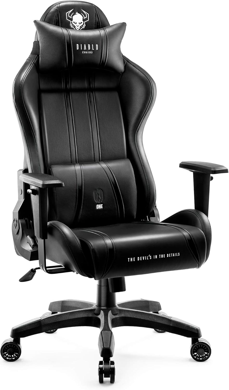 Diablo X-One 2.0 Fotel Gamingowy Krzesło Biurowe Dla Gracza Obrotowy Regulowane Podłokietniki Ekoskóra Ergonomiczny Design Funkcja Bujania Poduszka Pod Kark i Lędźwie (Candy Rose, Normal)