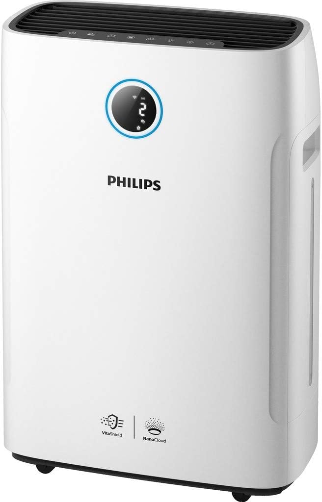 Philips, Oczyszczacz i nawilżacz powietrza 2 w 1 z serii 3400, HEPA NanoProtect + filtr z aktywnym węglem, higieniczne nawilżanie 650 ml/h, CADR 300 m³/h dla 78 m² (AC3421/13)