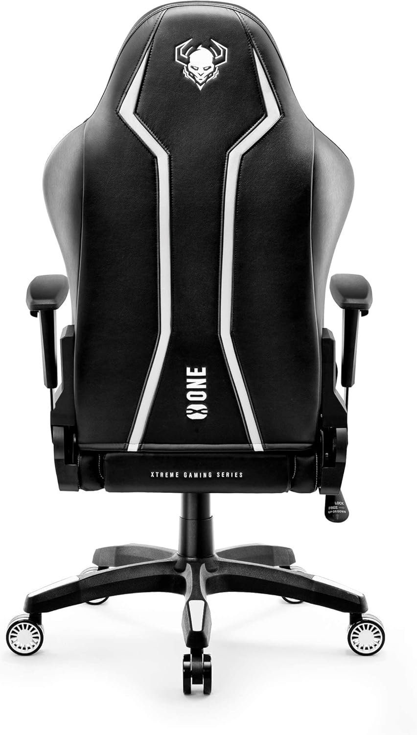 Diablo X-One 2.0 Fotel Gamingowy Krzesło Biurowe Dla Gracza Obrotowy Regulowane Podłokietniki Ekoskóra Ergonomiczny Design Funkcja Bujania Poduszka Pod Kark i Lędźwie (Candy Rose, Normal)