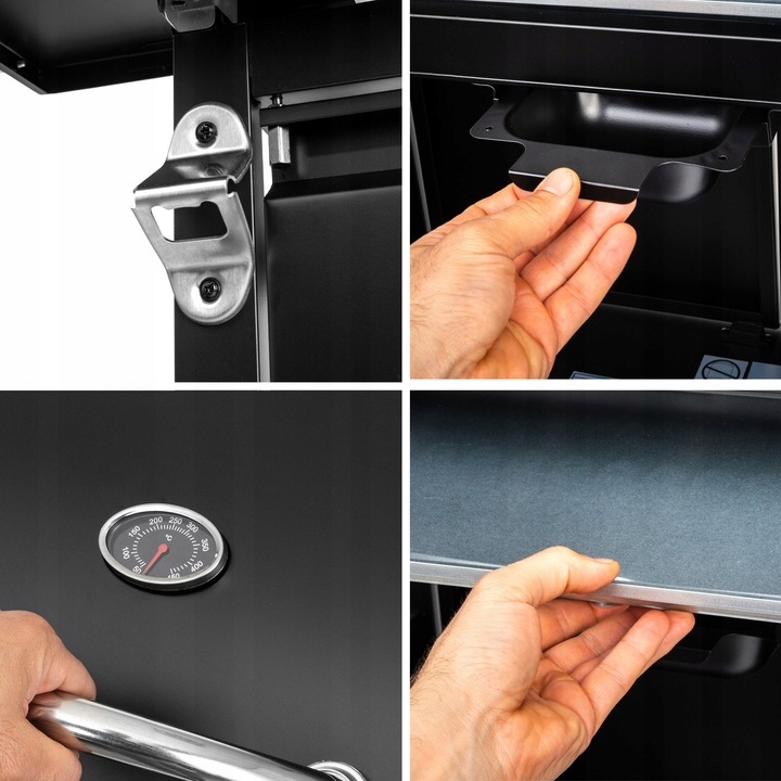 GRILL GAZOWY OGRODOWY ŻELIWNY RUSZT NIERDZEWNY LEHMANN OHIO 4+1 POKROWIEC