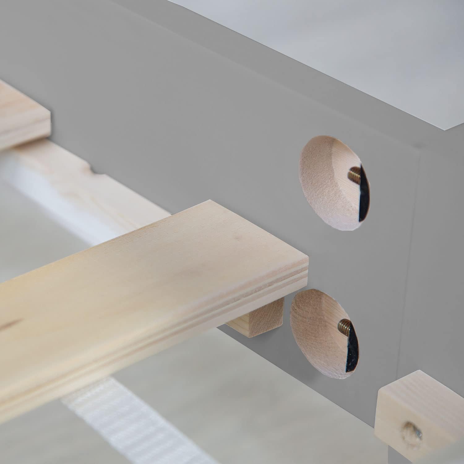 Homestyle4u 1836 Łóżko z litego drewna sosnowego, 180 x 200 cm, z stelażem z białymi listwami, łóżko podwójne 180 x 200 cm