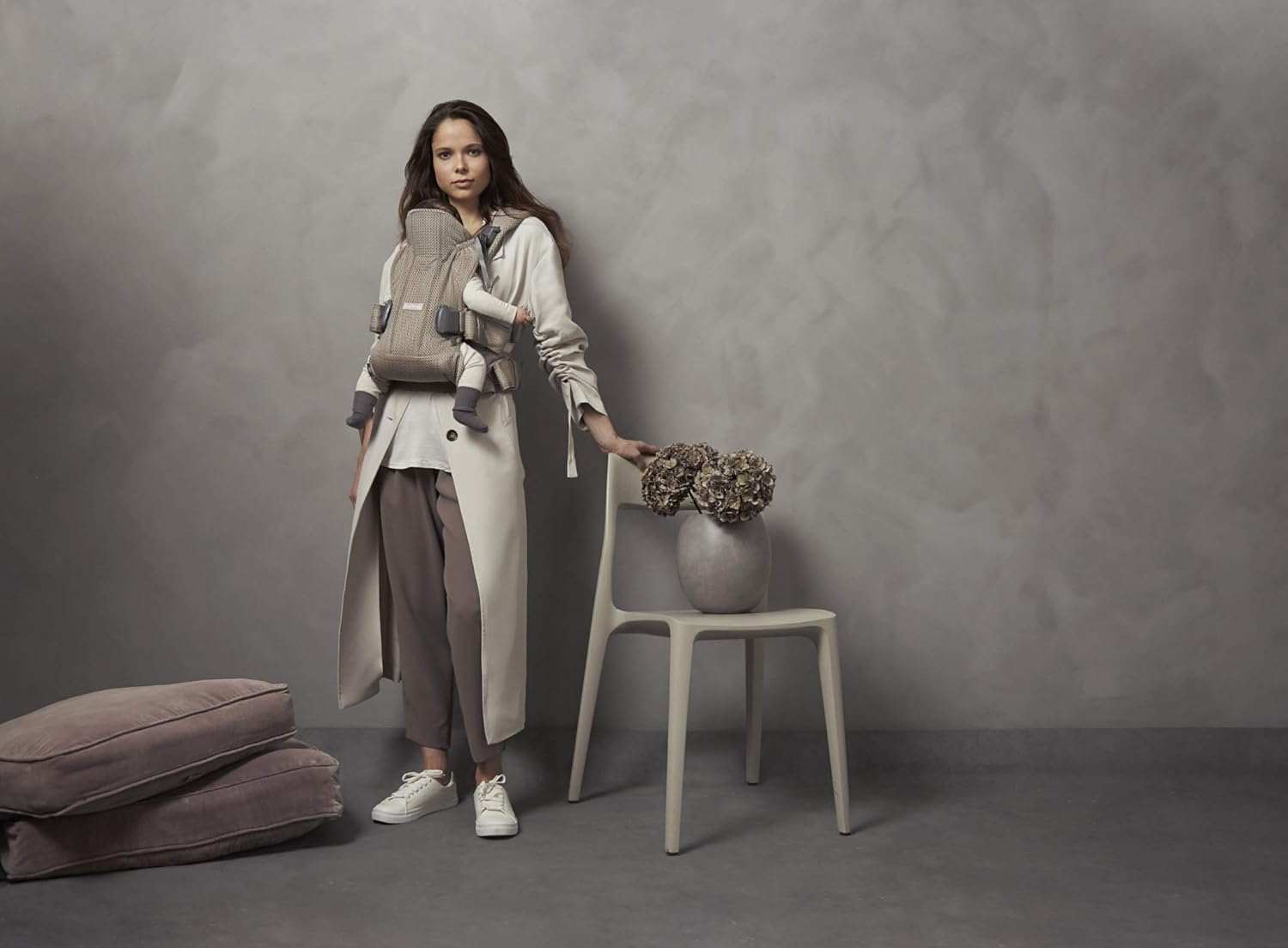 BabyBjörn Nosidełko dla niemowląt One Air, siatka 3D, szaro-beżowe