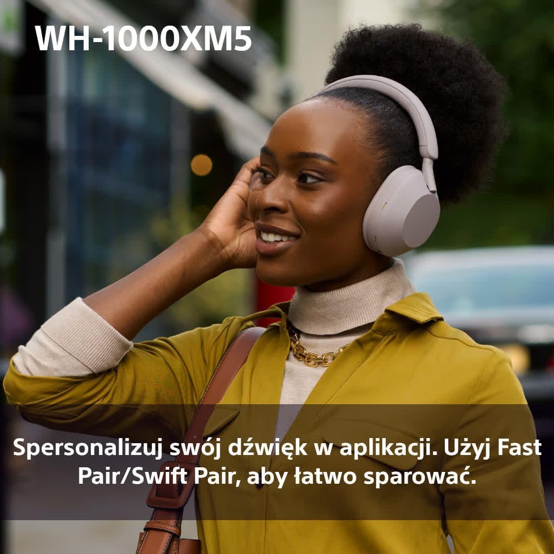 Sony WH-1000XM5 ANC Bezprzewodowe Słuchawki Nausze Z Redukcją Hałasu, Bluetooth, Clear Call Quality, Hi-Res, Do 30H Baterii, Szybkie Ładowanie, Alexa And Google Assistant, Ios And Android - Czarne