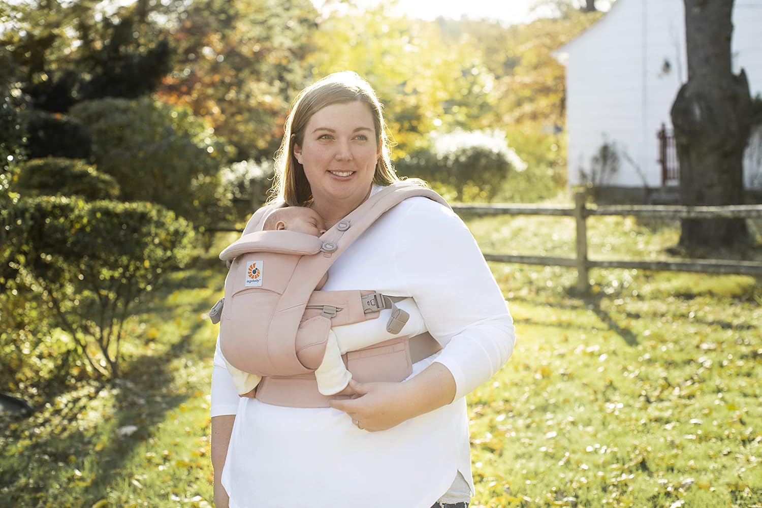 Ergobaby Omni Breeze Nosidełko dla noworodków od urodzenia do 20 kg, 4 pozycje SoftFlex Mesh Ergonomiczne nosidełko dla niemowląt Nosidełko do noszenia na plecach, Graphite Grey