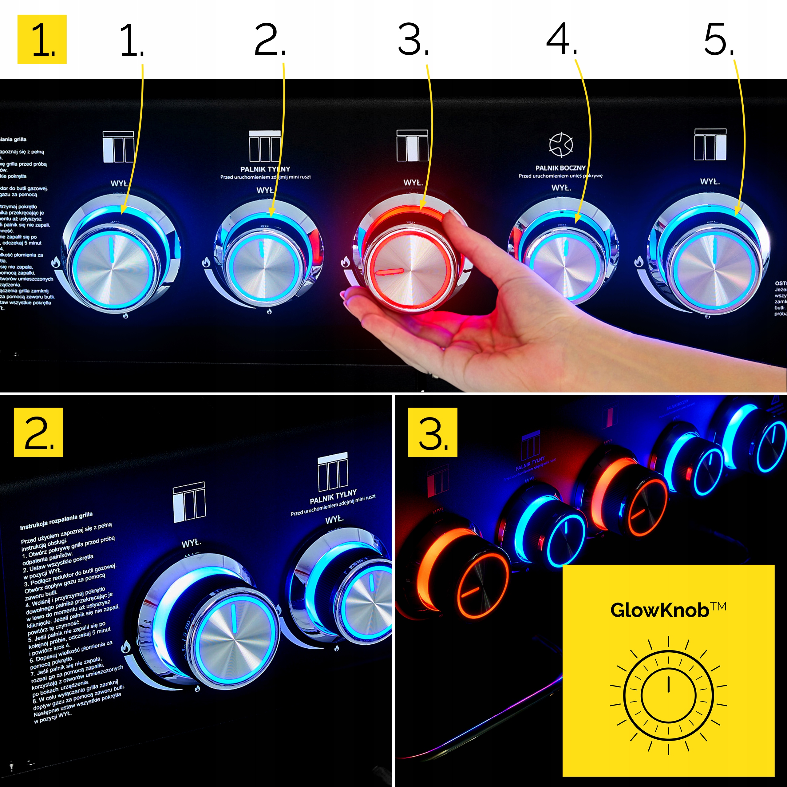 Grill gazowy Ogrodowy ŻELIWNY nierdzewny 3+2 Yoer 17,65 kW +szafka na butlę