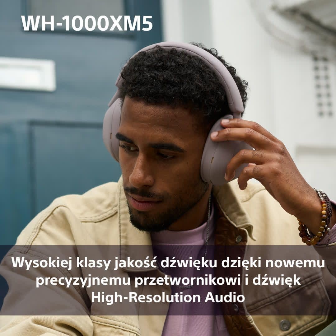 Sony WH-1000XM5 ANC Bezprzewodowe Słuchawki Nausze Z Redukcją Hałasu, Bluetooth, Clear Call Quality, Hi-Res, Do 30H Baterii, Szybkie Ładowanie, Alexa And Google Assistant, Ios And Android - Czarne