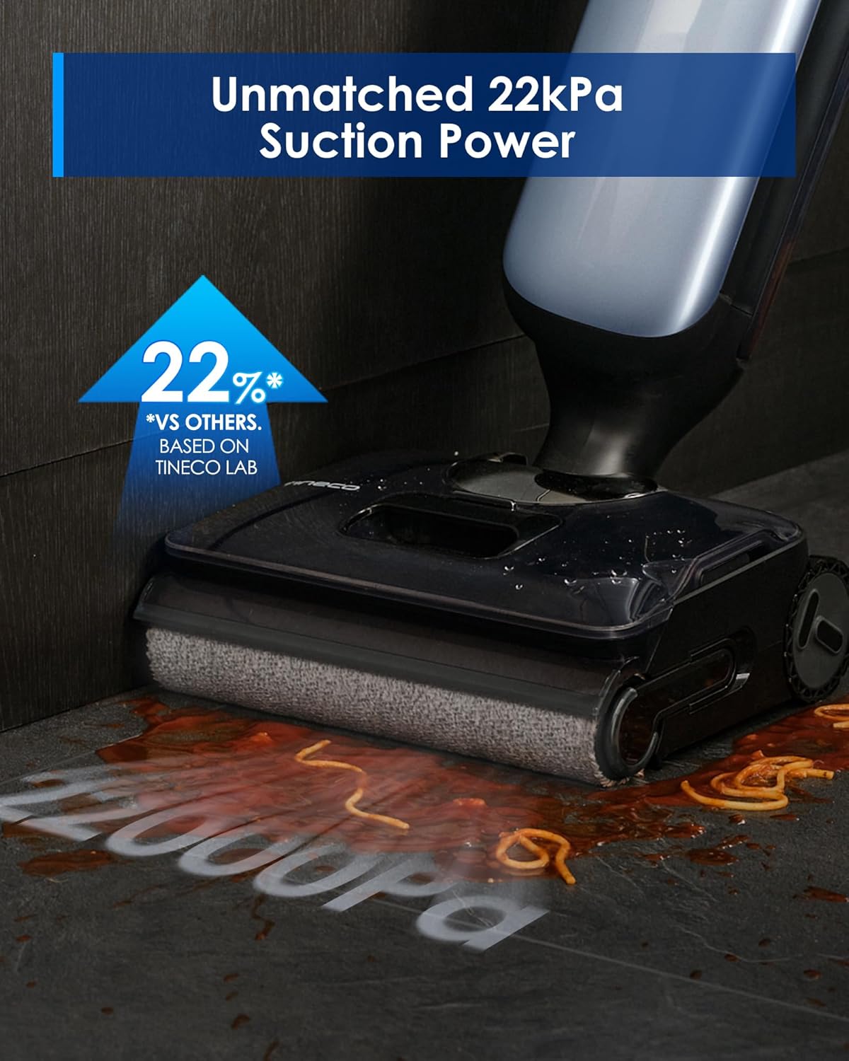 Tineco Floor ONE S7 Stretch Ultra Bezprzewodowy Odkurzacze na sucho i mokro, zapobiegająca splątaniu 180°, czas pracy 50 minut, samooczyszczanie Flashdry 85℃, dwustronne czyszczenie krawędzi