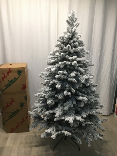 NOWOŚĆ! Piękna Biała sztuczna Choinka LUX 100% PE Zasypana śniegiem 1.8m