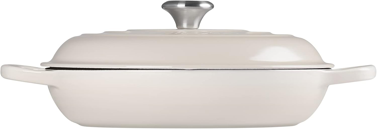 Le Creuset Signature żeliwny garnek Gourmet, okrągły, Ø 30 cm, 3,5 l, do wszystkich rodzajów kuchenek włącznie z indukcyjnymi, 5,55 kg, czerwony piec