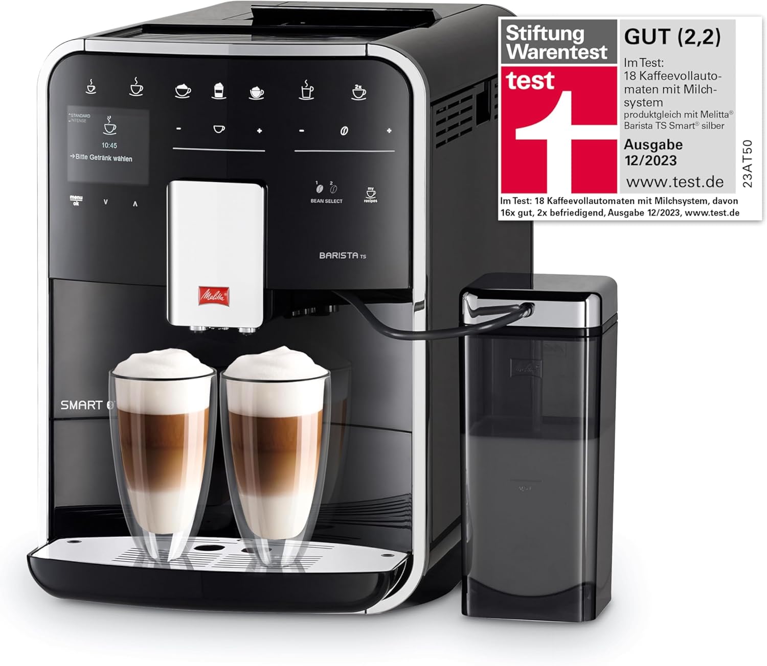 Melitta F85/0-102 Automatyczny Ekspres do Kawy, Tworzywo Sztuczne, Stal Nierdzewna, 1450 W, 1,8 L, Czarny