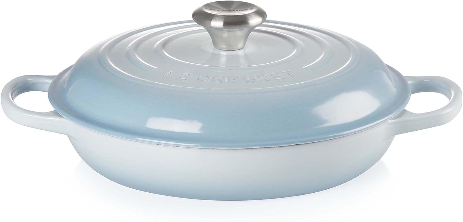 Le Creuset Signature żeliwny garnek Gourmet, okrągły, Ø 30 cm, 3,5 l, do wszystkich rodzajów kuchenek włącznie z indukcyjnymi, 5,55 kg, czerwony piec