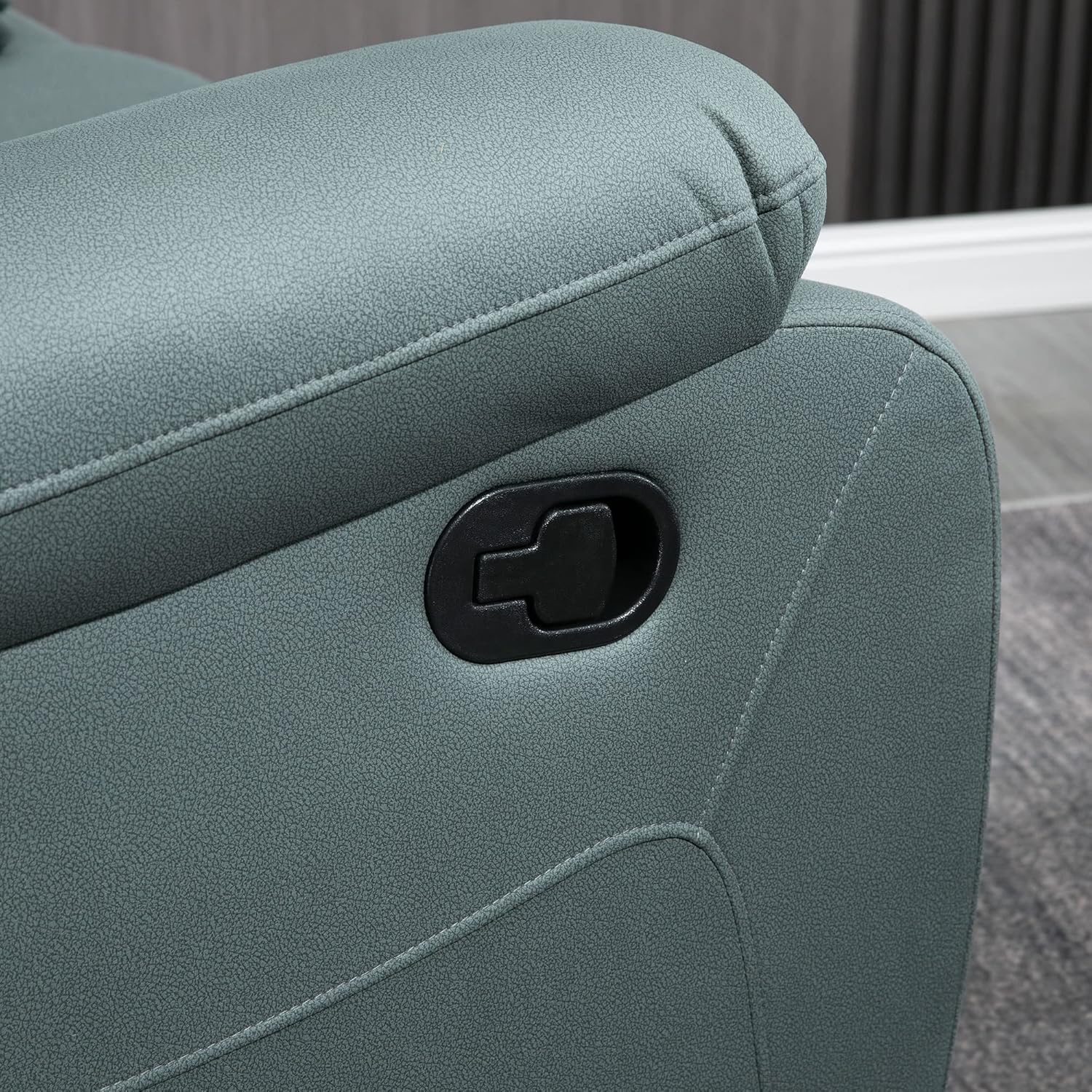 HOMCOM fotel rozkładany 135°, obrotowy fotel TV z podnóżkiem do sypialni w salonie, ładowność do 150 kg poliester zielony