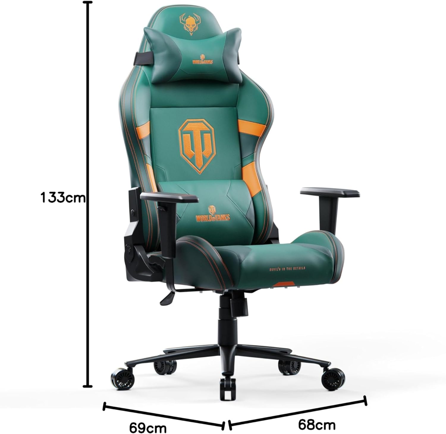 Diablo X-One 2.0 Fotel Gamingowy Krzesło Biurowe Dla Gracza Obrotowy Regulowane Podłokietniki Ekoskóra Ergonomiczny Design Funkcja Bujania Poduszka Pod Kark i Lędźwie (Candy Rose, Normal)