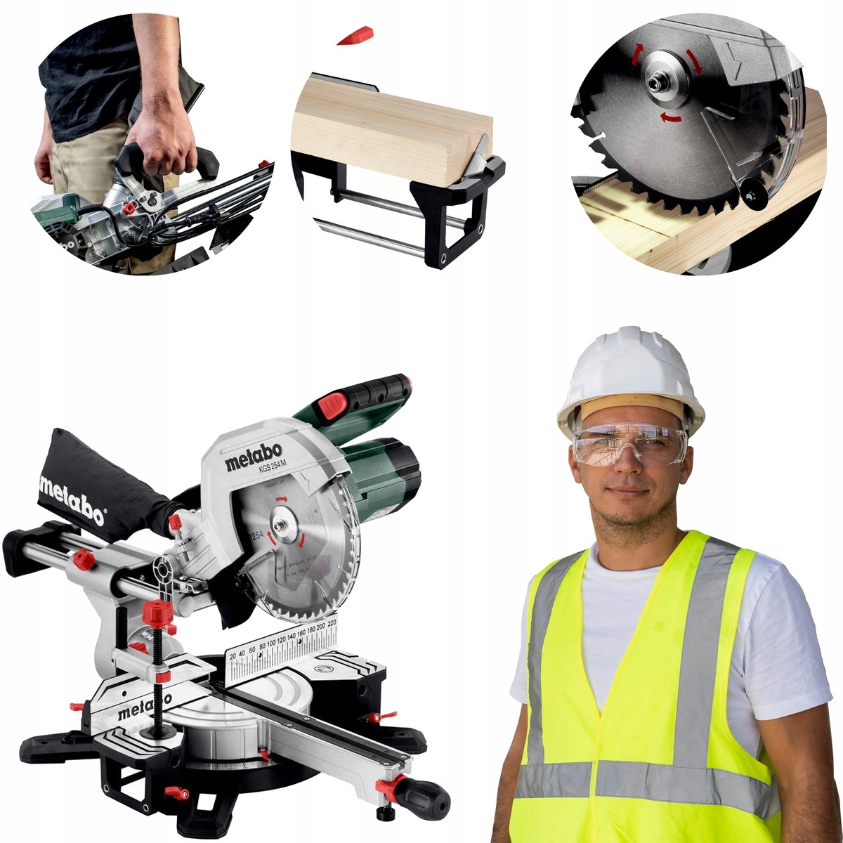 Piła pilarka ukośnica kapówka z posuwem KGS 254 M 1800W METABO 613254000