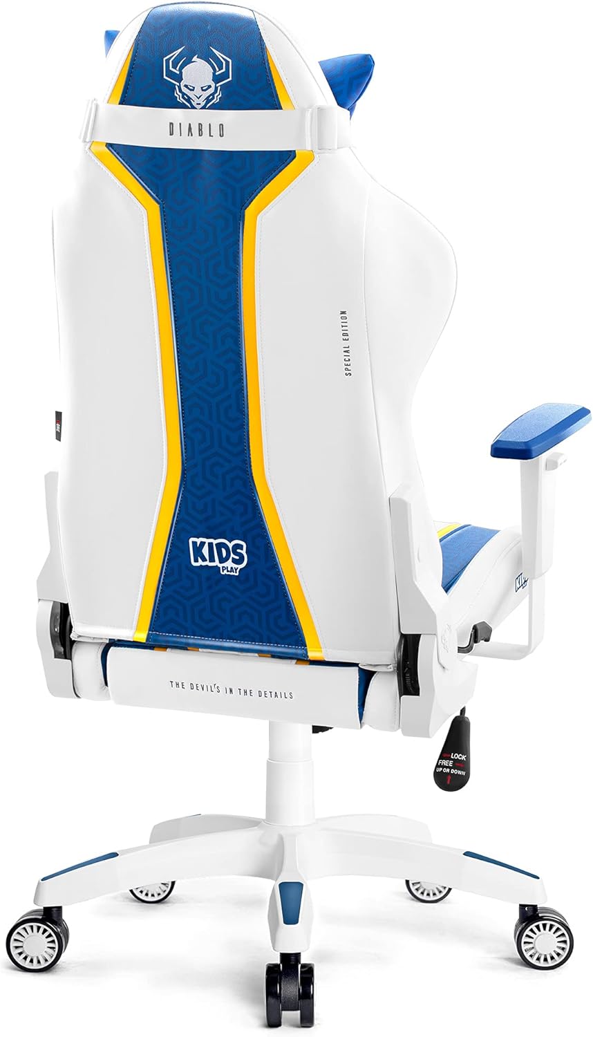 Diablo X-One 2.0 Fotel Gamingowy Krzesło Biurowe Dla Gracza Obrotowy Regulowane Podłokietniki Ekoskóra Ergonomiczny Design Funkcja Bujania Poduszka Pod Kark i Lędźwie (Candy Rose, Normal)