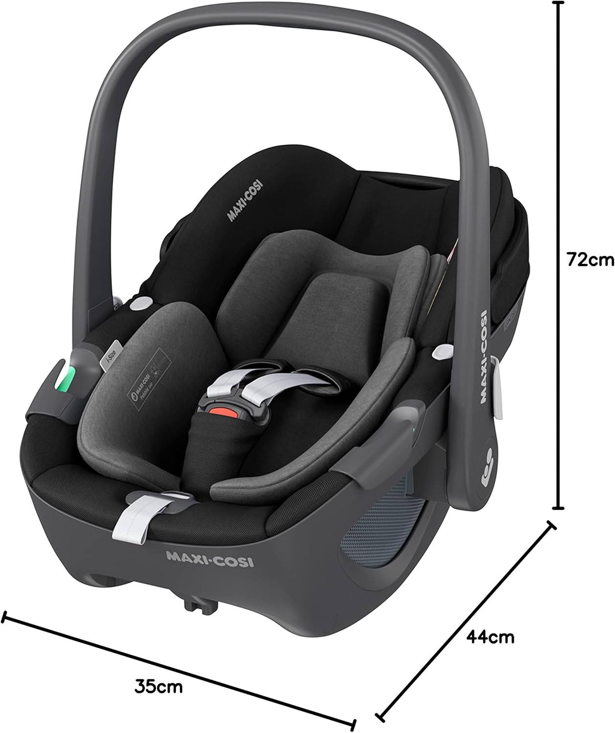 Maxi-Cosi Pearl 360 dla niemowlaka i-Size, Fotelik samochodowy obrotowy 360, od 3 miesięcy do 4 lat (61–105 cm), Obracanie jedną ręką, ClimaFlow, Uprząż z systemem Easy-In, G-CELL, Authentic Graphite