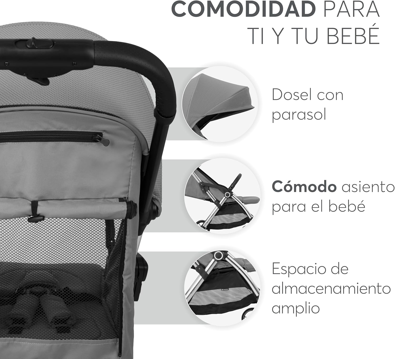 KikkaBoo EDEN Buggy, wózek dziecięcy do 22 kg, automatyczne składanie, pozycja nachylenia, ultralekki, kompaktowy, beżowy