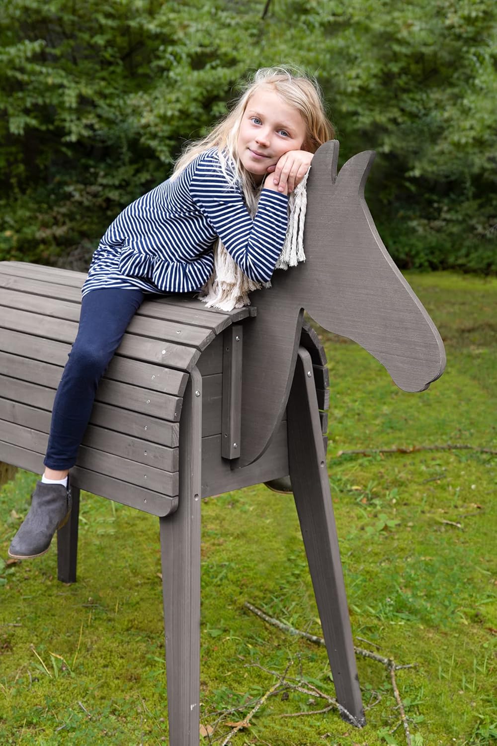 Roba 456022GA Koń Woltyżerowy, Szary Lazurowany, Do 25 kg