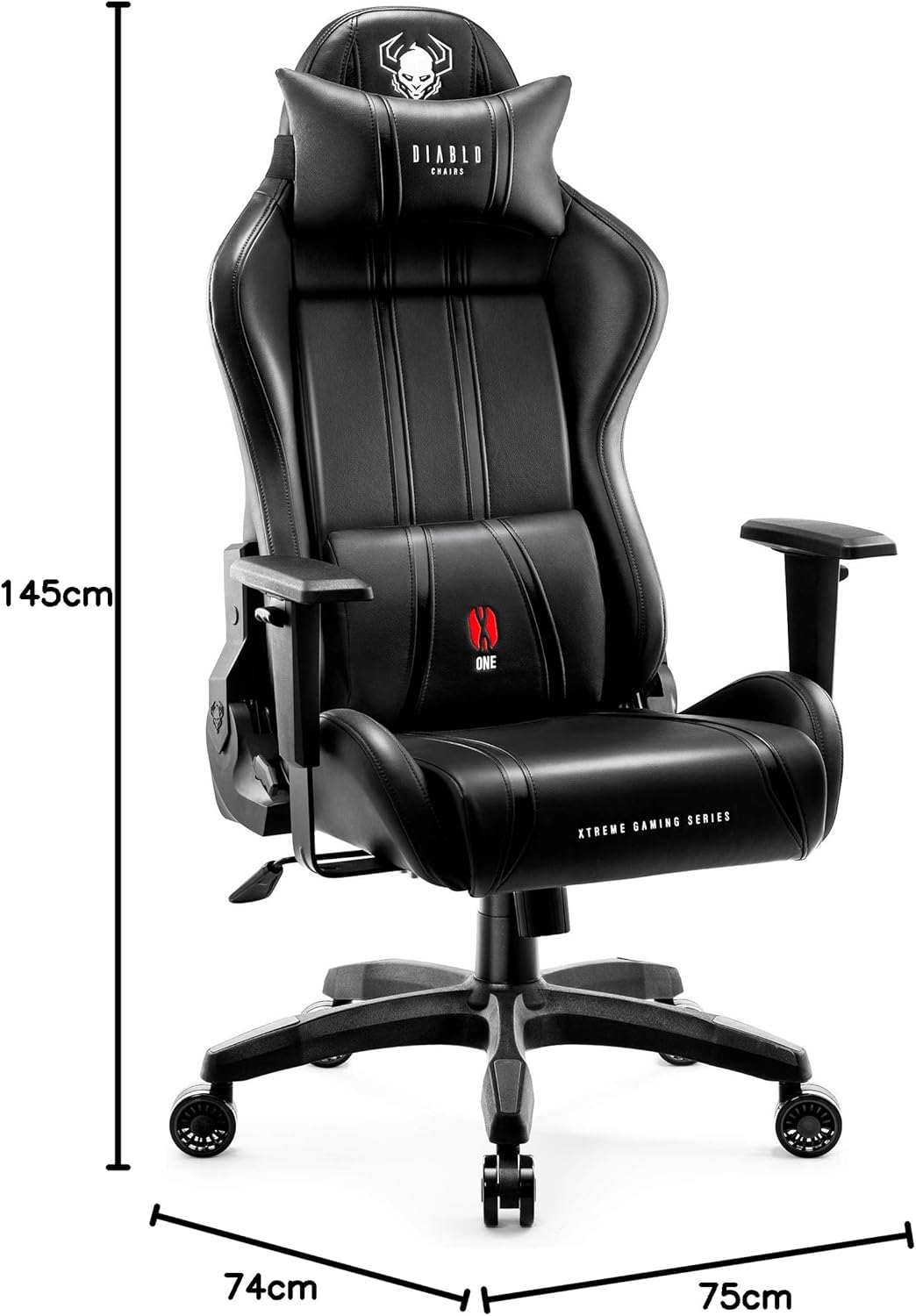 Diablo X-One 2.0 Fotel Gamingowy Krzesło Biurowe Dla Gracza Obrotowy Regulowane Podłokietniki Ekoskóra Ergonomiczny Design Funkcja Bujania Poduszka Pod Kark i Lędźwie (Candy Rose, Normal)