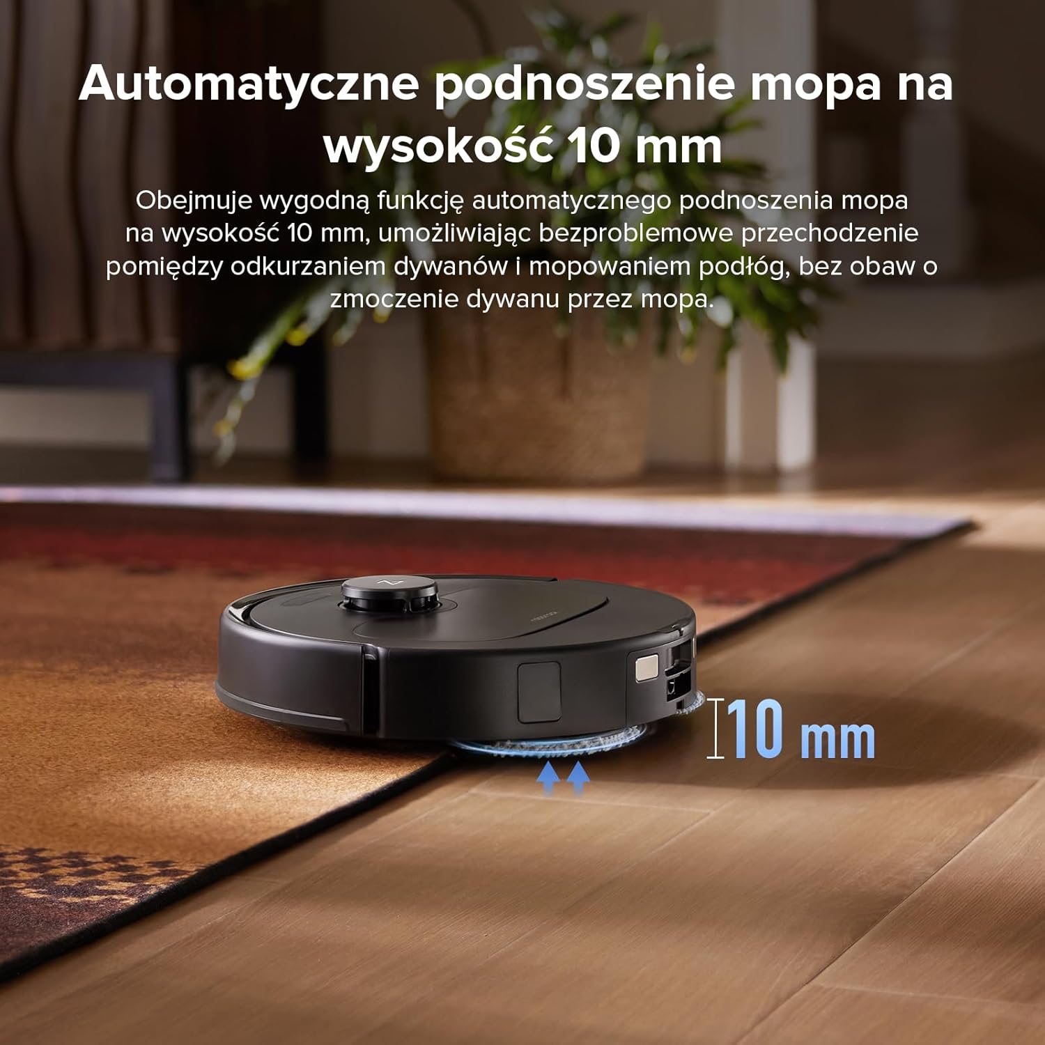 roborock QV 35A Set robot odkurzający, 8000Pa HyperForce, wielofunkcyjna stacja, mop obrotowy 200 obr./min i podnośnik 10 mm, zapobieganie splątaniu, unikanie przeszkód, mapowanie