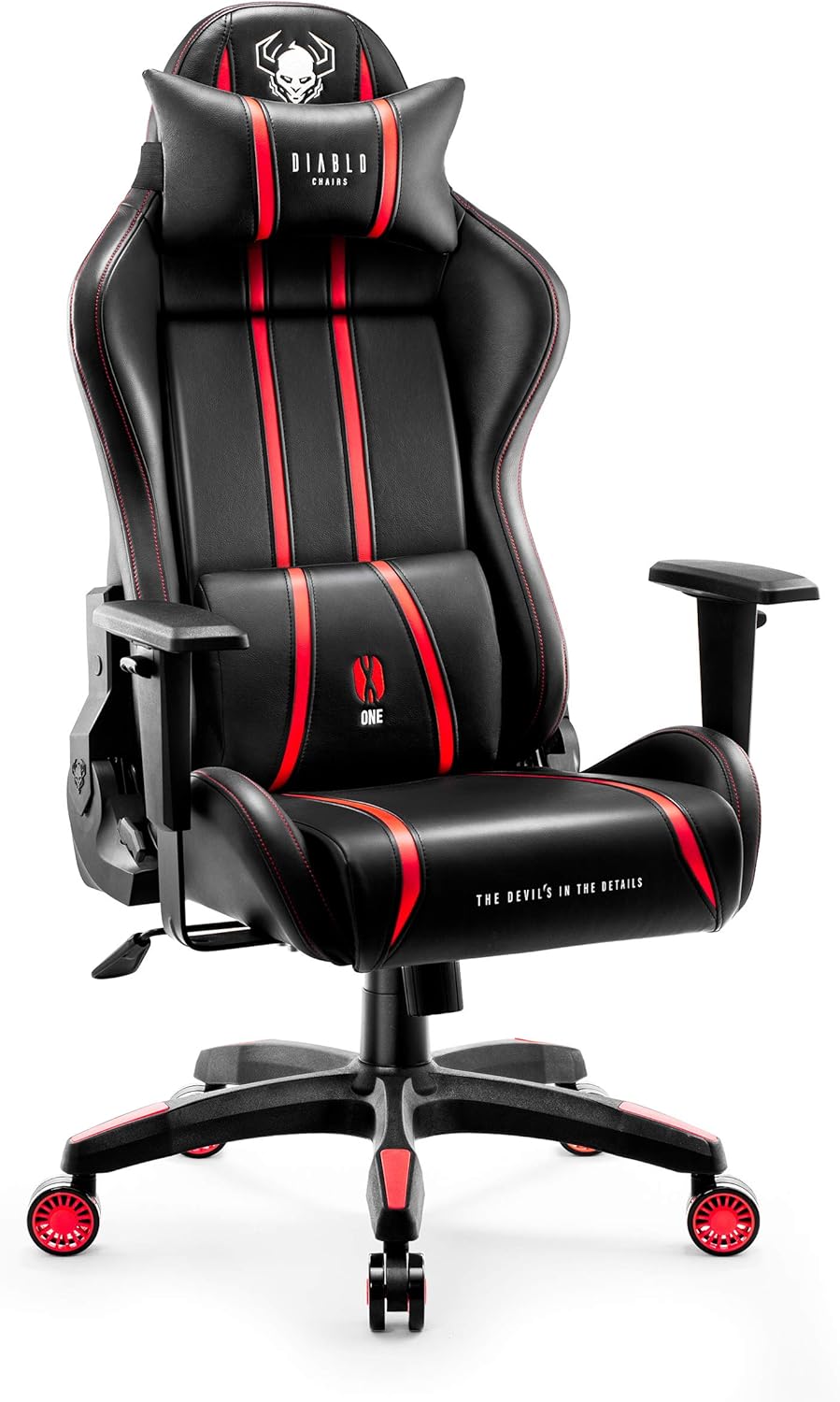 Diablo X-One 2.0 Fotel Gamingowy Krzesło Biurowe Dla Gracza Obrotowy Regulowane Podłokietniki Ekoskóra Ergonomiczny Design Funkcja Bujania Poduszka Pod Kark i Lędźwie (Candy Rose, Normal)