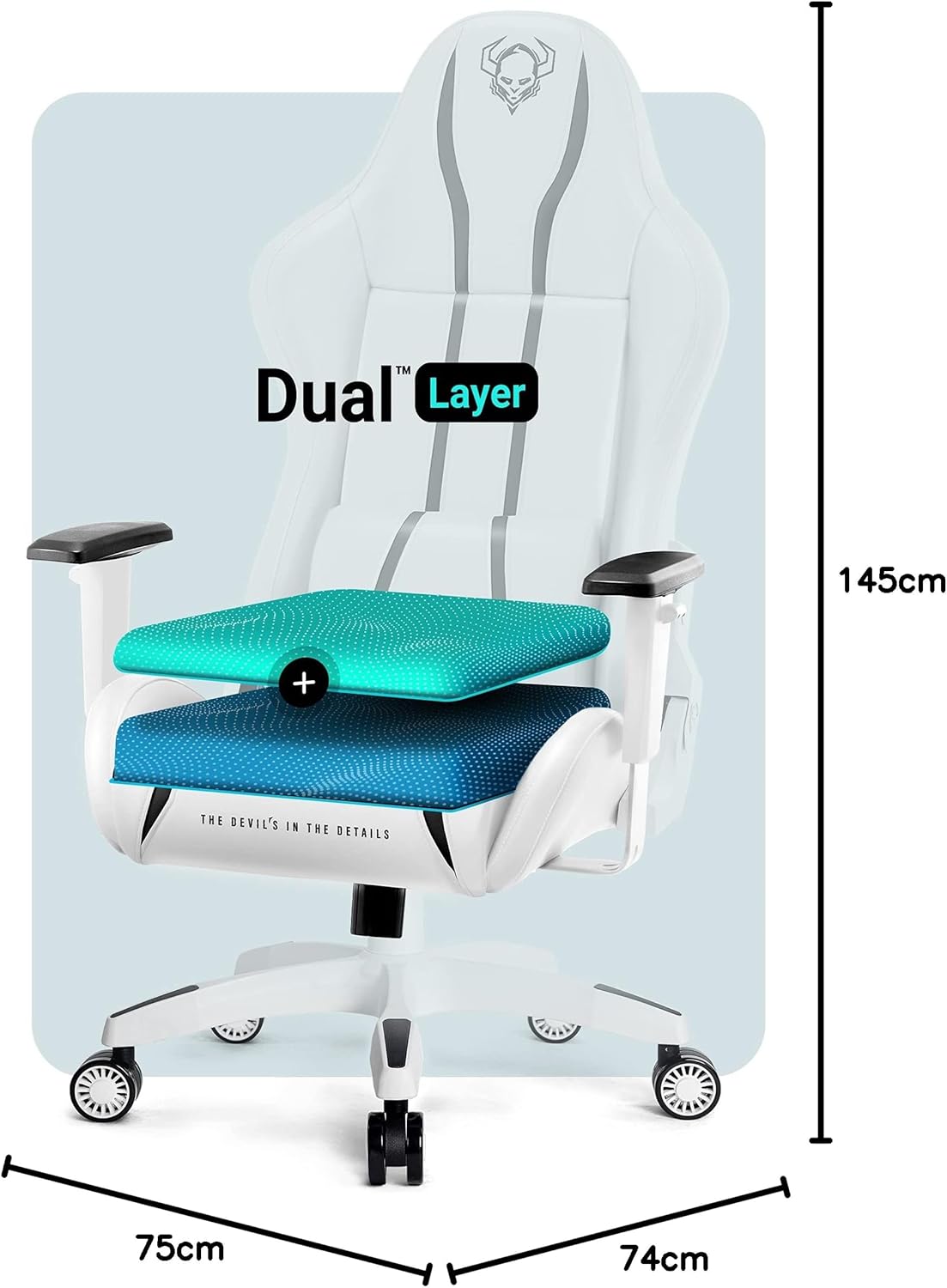 Diablo X-One 2.0 Fotel Gamingowy Krzesło Biurowe Dla Gracza Obrotowy Regulowane Podłokietniki Ekoskóra Ergonomiczny Design Funkcja Bujania Poduszka Pod Kark i Lędźwie (Candy Rose, Normal)