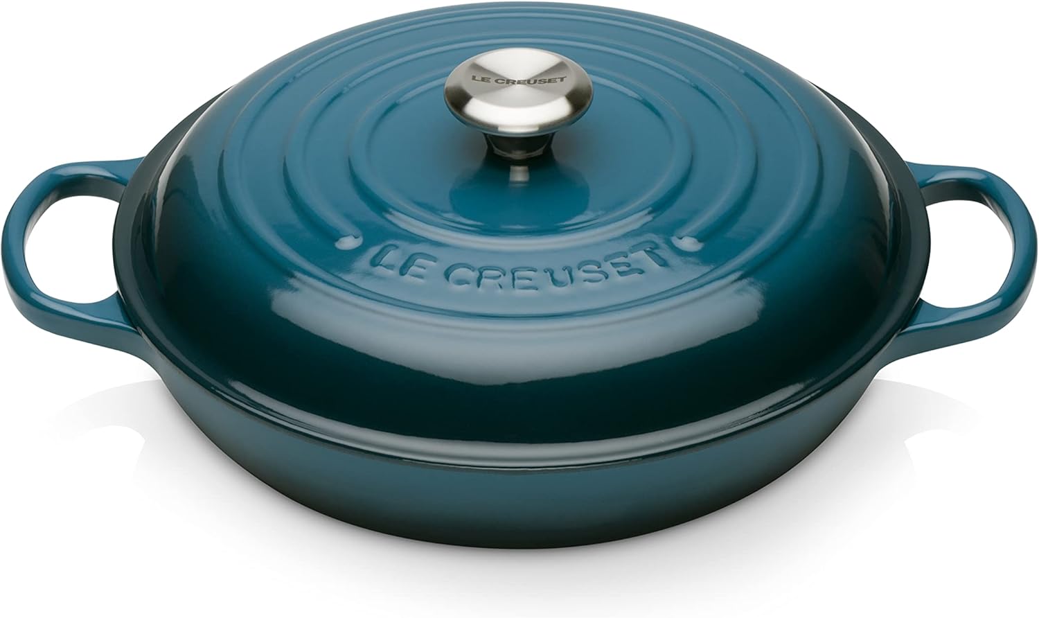 Le Creuset Signature żeliwny garnek Gourmet, okrągły, Ø 30 cm, 3,5 l, do wszystkich rodzajów kuchenek włącznie z indukcyjnymi, 5,55 kg, czerwony piec