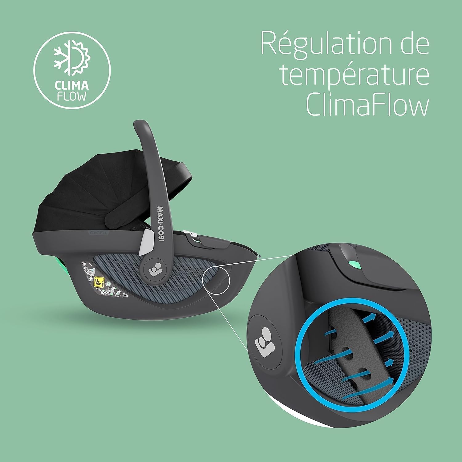 Maxi-Cosi Pearl 360 dla niemowlaka i-Size, Fotelik samochodowy obrotowy 360, od 3 miesięcy do 4 lat (61–105 cm), Obracanie jedną ręką, ClimaFlow, Uprząż z systemem Easy-In, G-CELL, Authentic Graphite