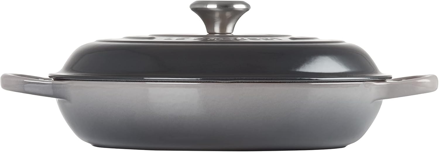Le Creuset Signature żeliwny garnek Gourmet, okrągły, Ø 30 cm, 3,5 l, do wszystkich rodzajów kuchenek włącznie z indukcyjnymi, 5,55 kg, czerwony piec