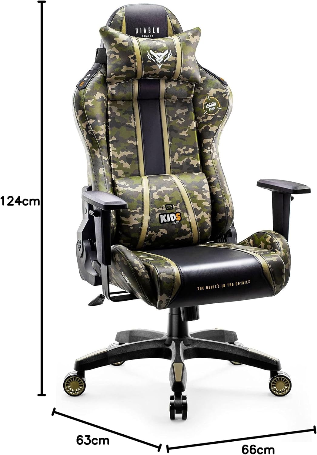 Diablo X-One 2.0 Fotel Gamingowy Krzesło Biurowe Dla Gracza Obrotowy Regulowane Podłokietniki Ekoskóra Ergonomiczny Design Funkcja Bujania Poduszka Pod Kark i Lędźwie (Candy Rose, Normal)