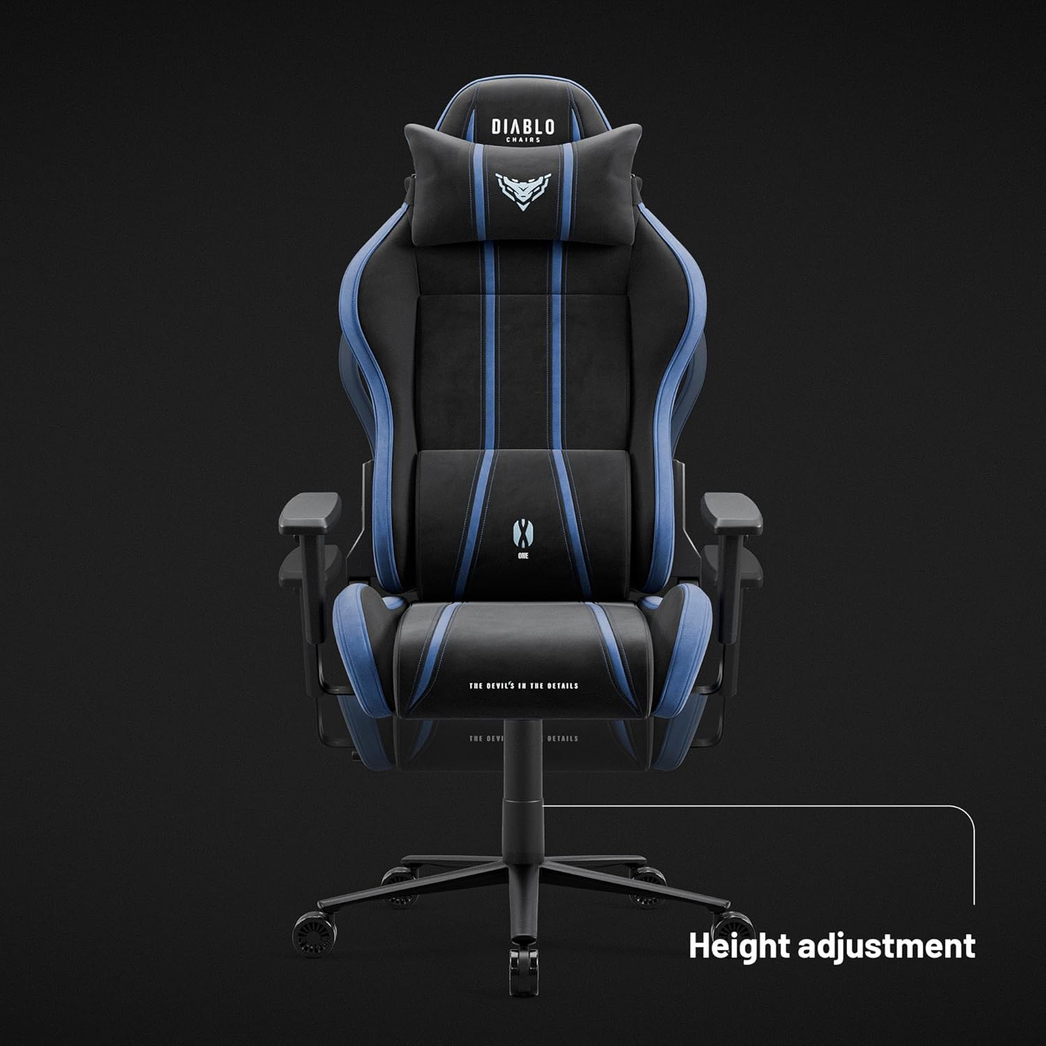 Diablo X-One 2.0 Fotel Gamingowy Krzesło Biurowe Dla Gracza Obrotowy Regulowane Podłokietniki Ekoskóra Ergonomiczny Design Funkcja Bujania Poduszka Pod Kark i Lędźwie (Candy Rose, Normal)