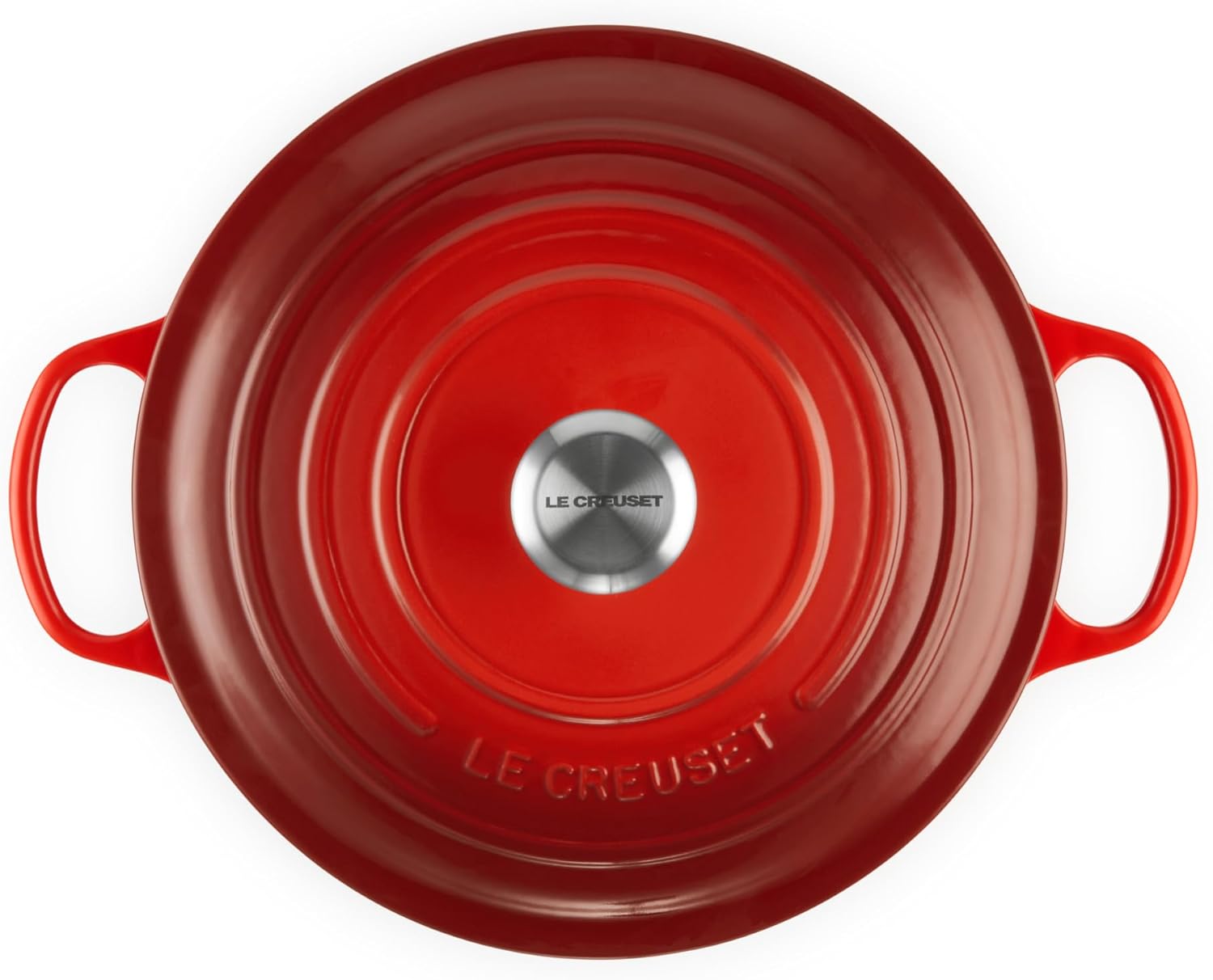 Le Creuset Signature żeliwne naczynie do pieczenia z pokrywką, Ø 26 cm, okrągłe, nadaje się do wszystkich rodzajów kuchenek i kuchenek indukcyjnych, pojemność: 5,3 l, 5,135 kg, kolor czerwony
