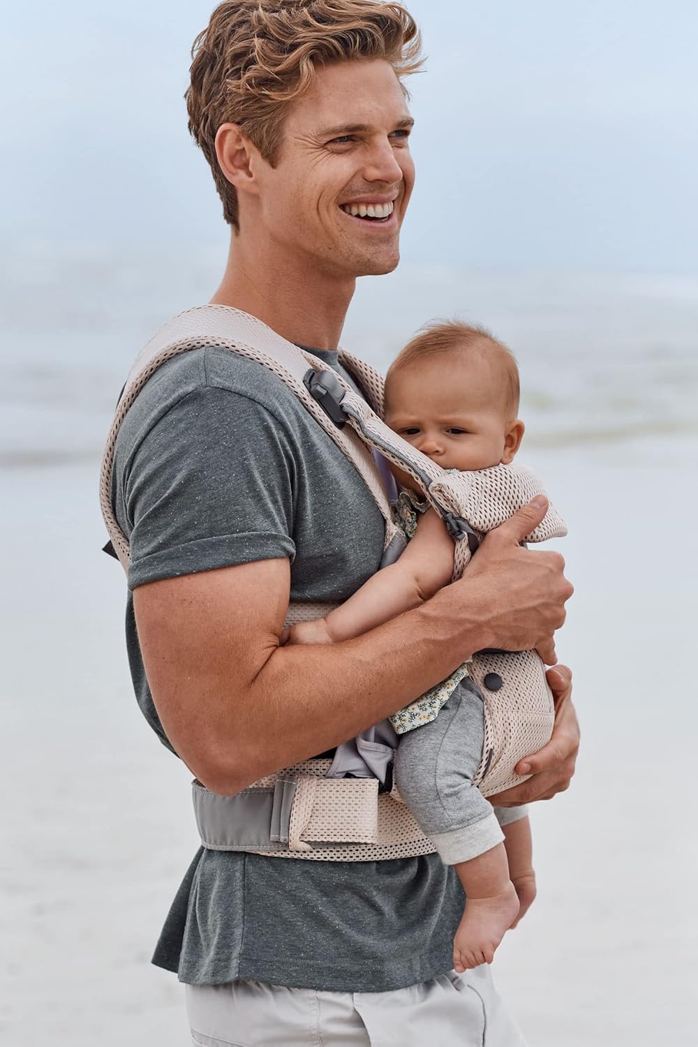 BabyBjörn Nosidełko dla niemowląt One Air, siatka 3D, szaro-beżowe