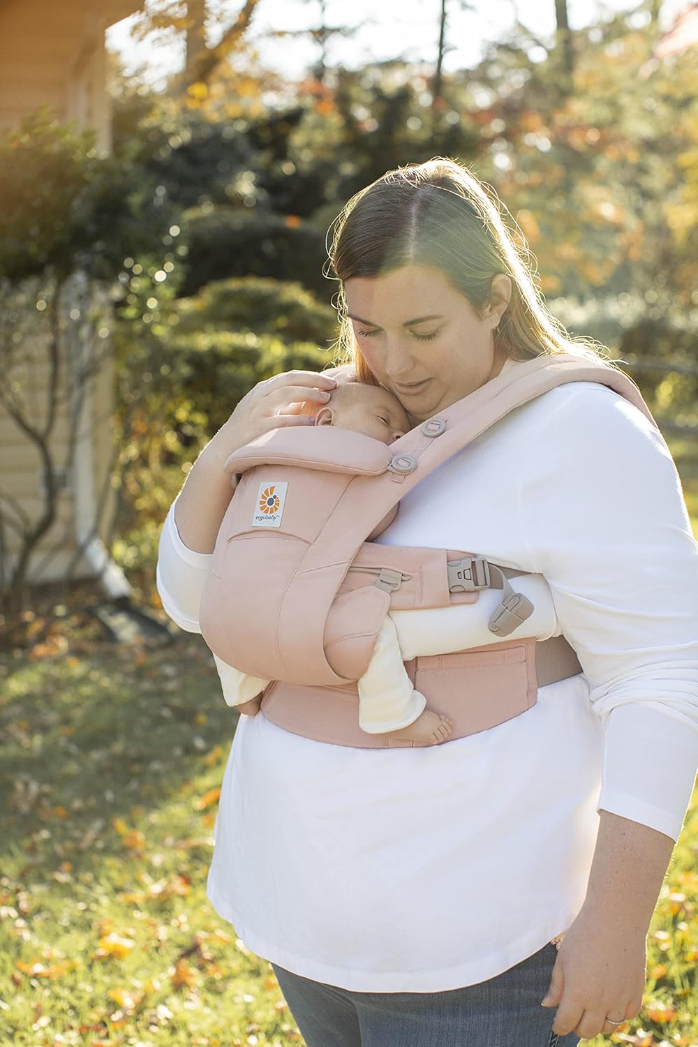 Ergobaby Omni Breeze Nosidełko dla noworodków od urodzenia do 20 kg, 4 pozycje SoftFlex Mesh Ergonomiczne nosidełko dla niemowląt Nosidełko do noszenia na plecach, Graphite Grey