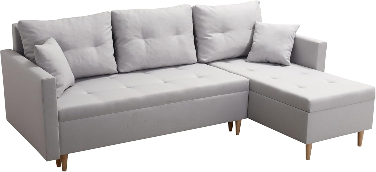 DMSM Skandynawska składana sofa narożna z funkcją spania Scandik Pik 2 x schowek