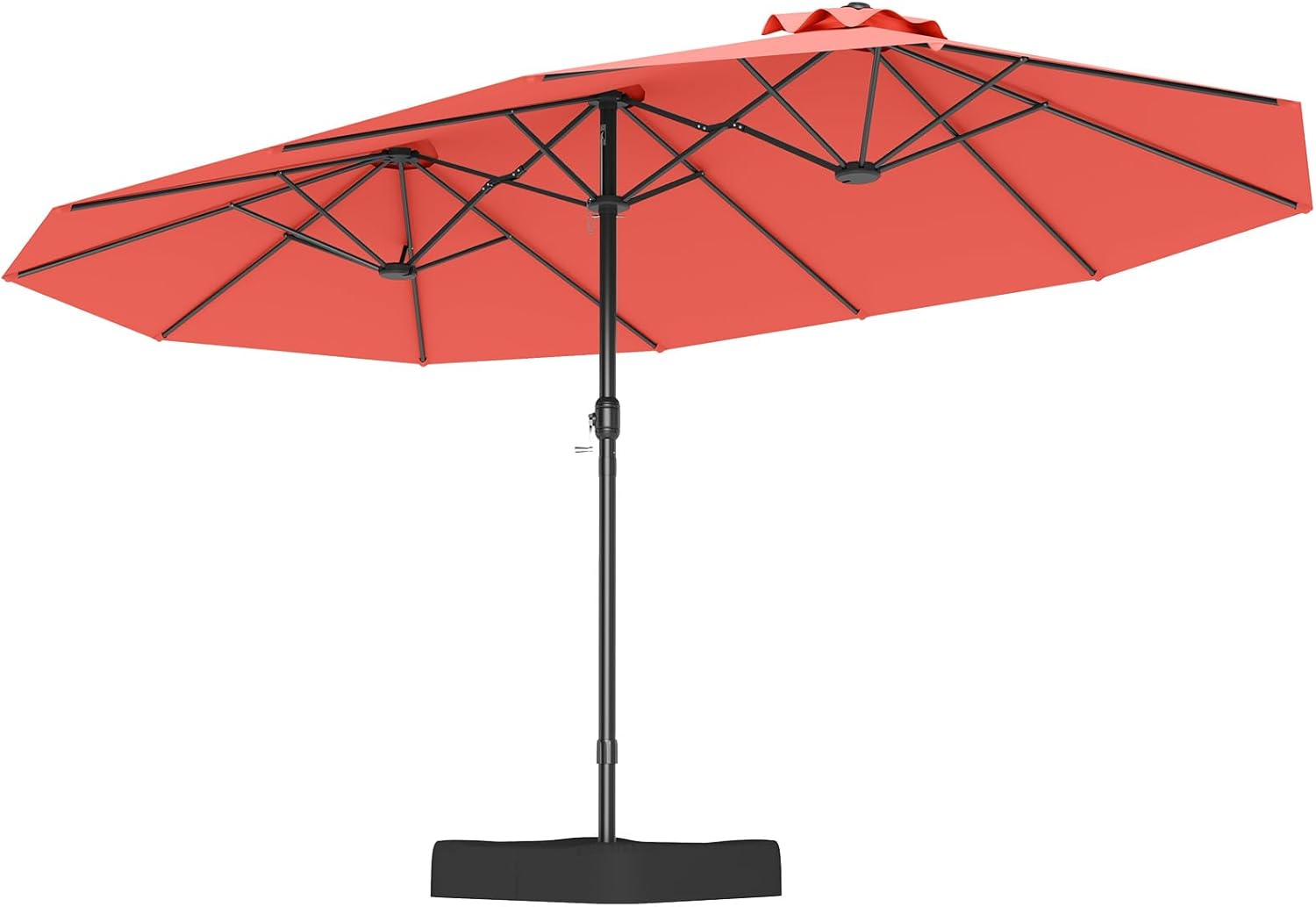 COSTWAY Parasol przeciwsłoneczny, prostokątny, 300 x 300 cm, duży parasol przeciwsłoneczny z korbą, parasol ogrodowy, odchylany o 360°, parasol tarasowy, do ogrodu, na taras, balkon (czarny)
