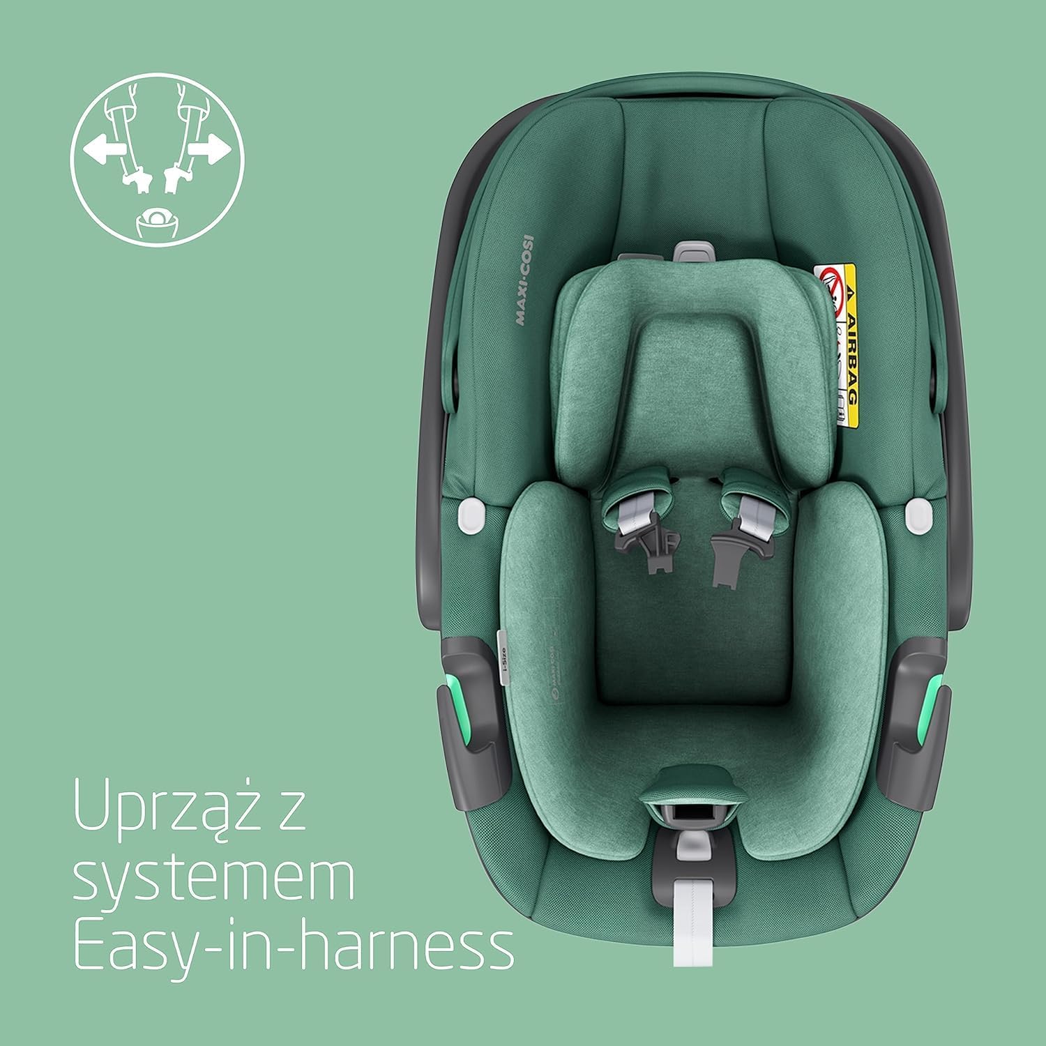 Maxi-Cosi Pearl 360 dla niemowlaka i-Size, Fotelik samochodowy obrotowy 360, od 3 miesięcy do 4 lat (61–105 cm), Obracanie jedną ręką, ClimaFlow, Uprząż z systemem Easy-In, G-CELL, Authentic Graphite