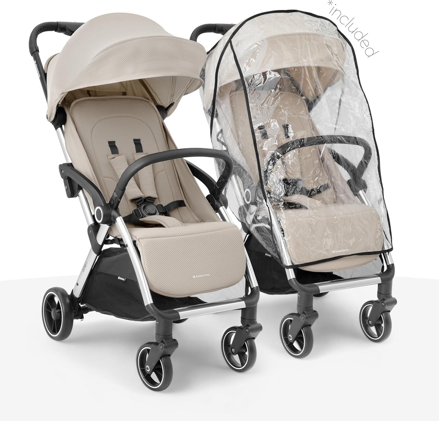 KikkaBoo EDEN Buggy, wózek dziecięcy do 22 kg, automatyczne składanie, pozycja nachylenia, ultralekki, kompaktowy, beżowy