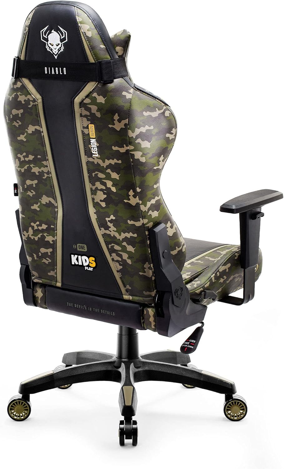 Diablo X-One 2.0 Fotel Gamingowy Krzesło Biurowe Dla Gracza Obrotowy Regulowane Podłokietniki Ekoskóra Ergonomiczny Design Funkcja Bujania Poduszka Pod Kark i Lędźwie (Candy Rose, Normal)