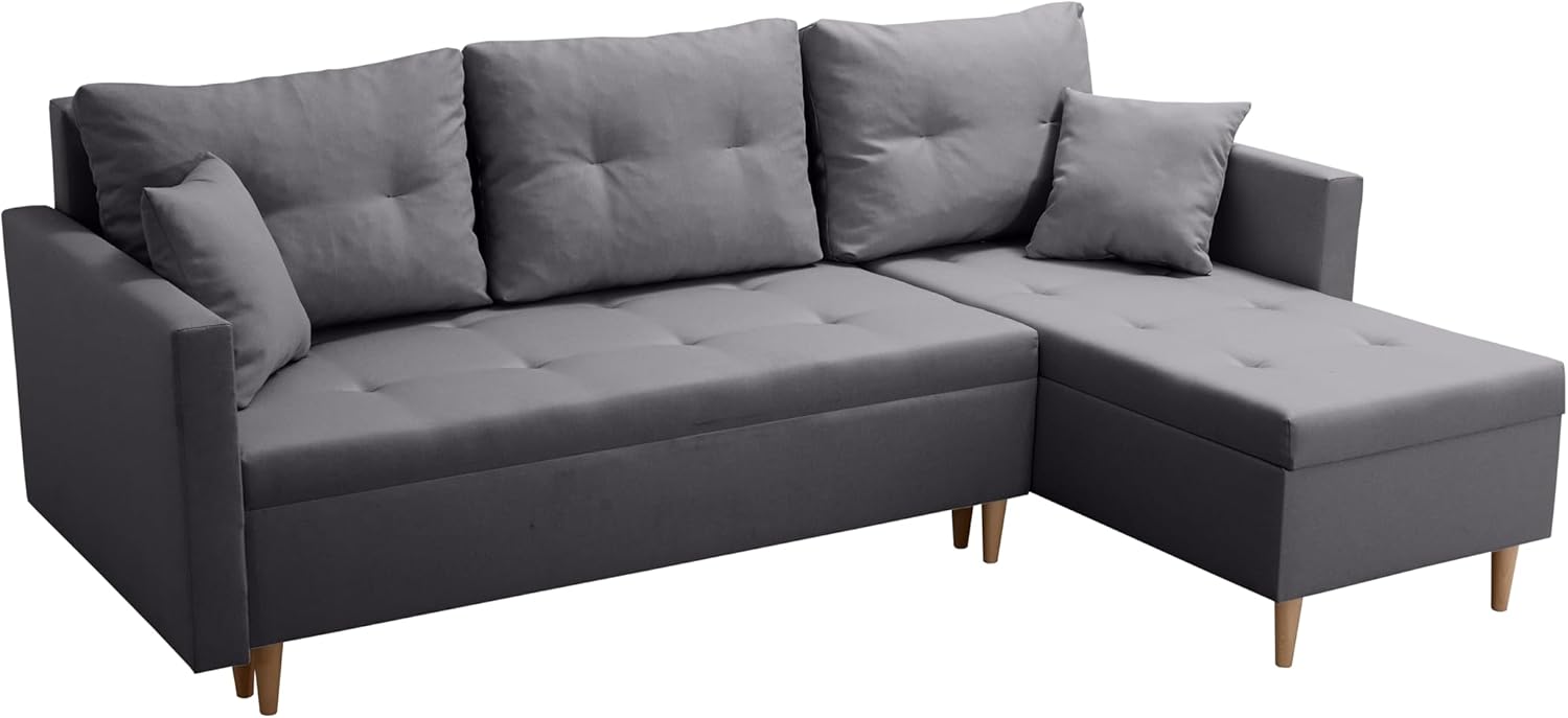 DMSM Skandynawska składana sofa narożna z funkcją spania Scandik Pik 2 x schowek