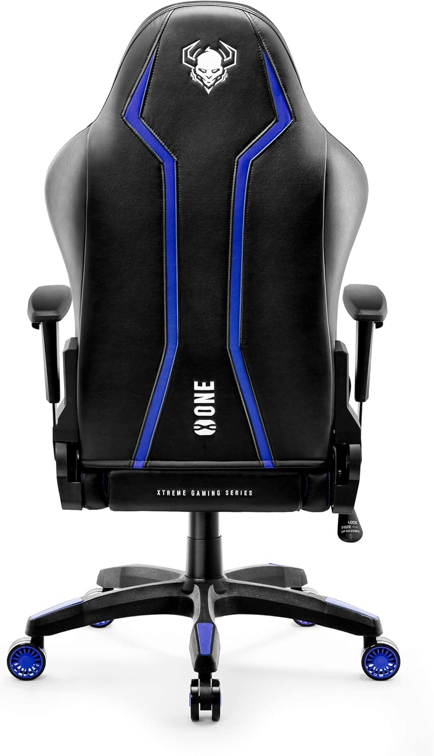 Diablo X-One 2.0 Fotel Gamingowy Krzesło Biurowe Dla Gracza Obrotowy Regulowane Podłokietniki Ekoskóra Ergonomiczny Design Funkcja Bujania Poduszka Pod Kark i Lędźwie (Candy Rose, Normal)