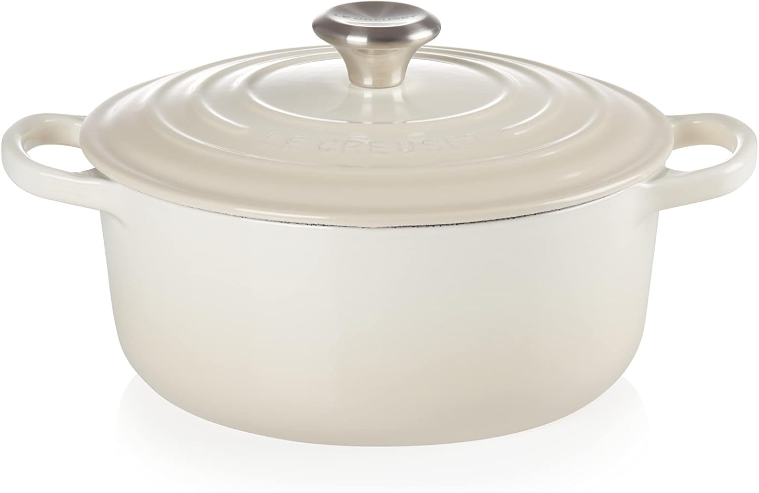 Le Creuset Signature żeliwne naczynie do pieczenia z pokrywką, Ø 26 cm, okrągłe, nadaje się do wszystkich rodzajów kuchenek i kuchenek indukcyjnych, pojemność: 5,3 l, 5,135 kg, kolor czerwony